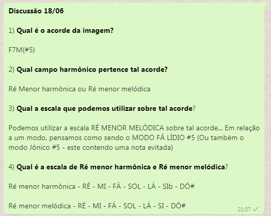 DISCUSSÃO - F7M(#5) - Sobre o Acorde - Harmonia Funcional - Dica