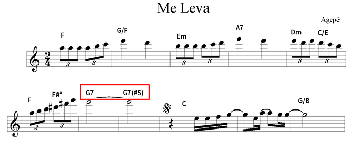 Acorde G7(#5) Dominante – Exemplo na canção de AGEPÊ