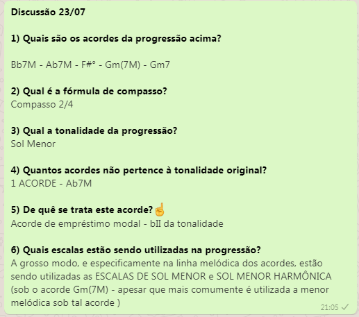 Estudo resposta - Campo Harmônico - Estudo - Exercício resolvido